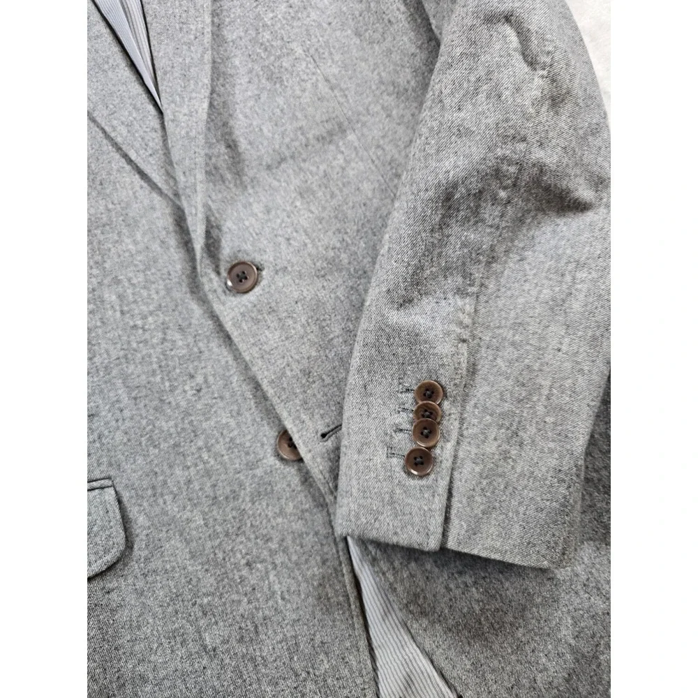 Banana Republic Blazer Mens 40R Grey 100% Cotton Italian Fabric Tailored Fit